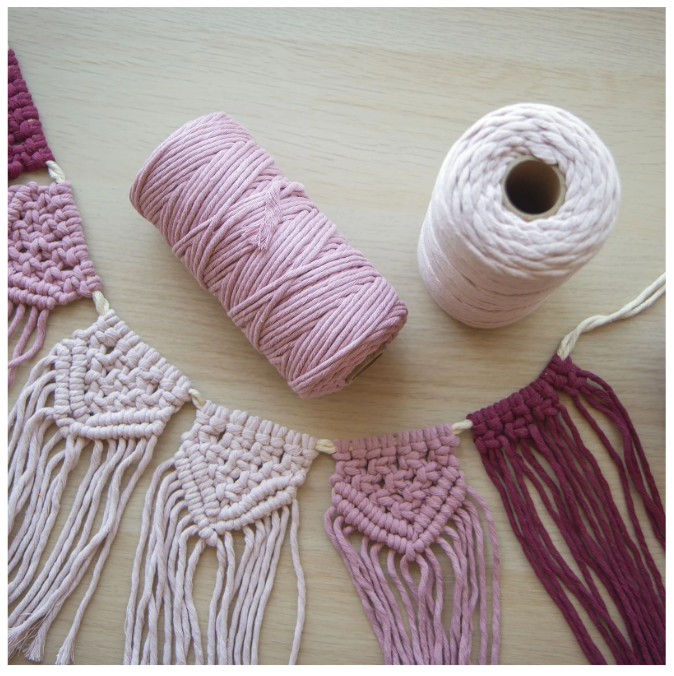 Vaessen Creative • Macramé Touw 3mmx100m Lichtroze (11305-14) *
