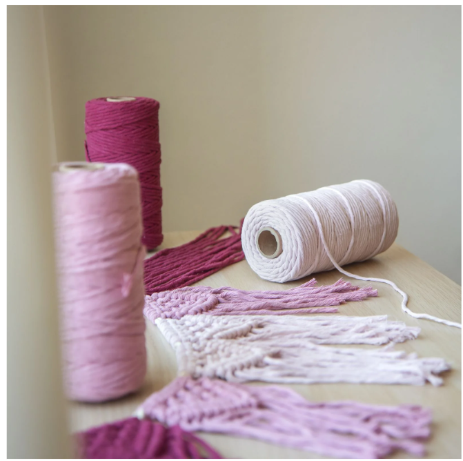 Vaessen Creative • Macramé Touw 3mmx100m Lichtroze (11305-14) *