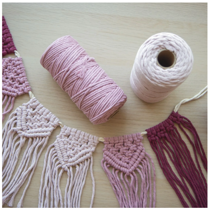 Vaessen Creative • Macramé Touw 3mmx100m Oudroze (11305-15) *
