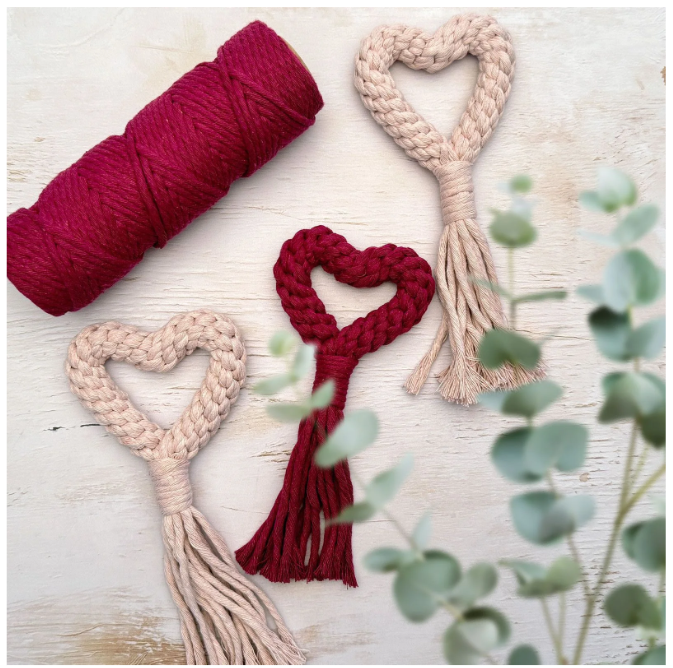 Vaessen Creative • Macramé Touw 3mmx100m Bordeauxrood (11305-16) *