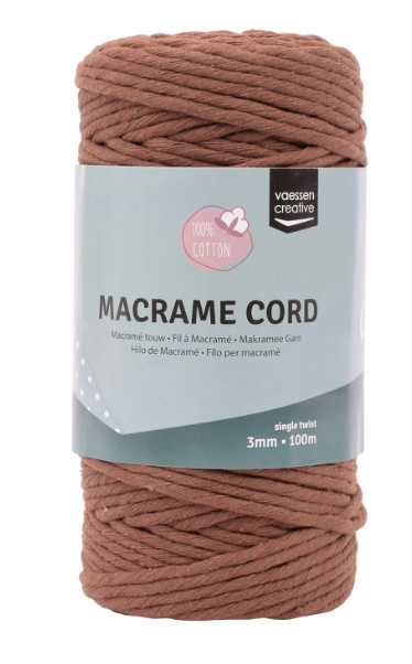 Vaessen Creative • Macramé Touw 3mmx100m Bruin (11305-17) *
