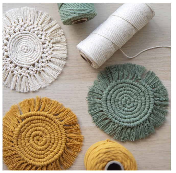 Vaessen Creative • Macramé Touw 3mmx100m Okergeel (11305-18) *