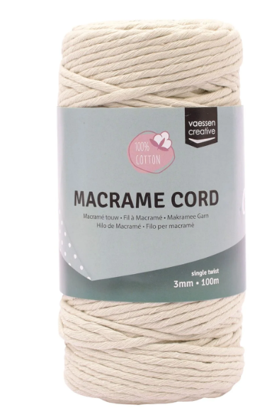 Vaessen Creative • Macramé Touw 3mmx100m Naturel (11305-19) *