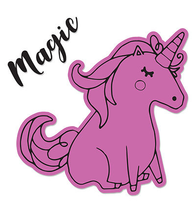 Sizzix Framelits Die Set 1PK w/Stamps - Unicorn #2 - Katelyn Lizardi (04-18) (662943)