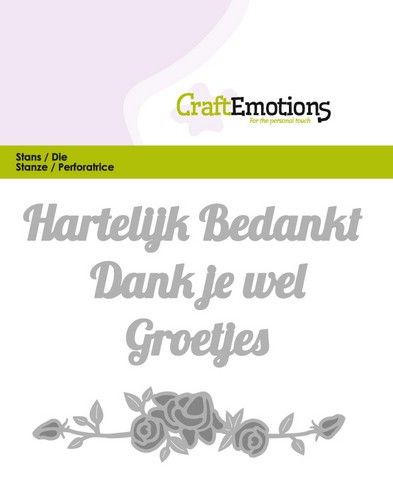 CraftEmotions Die Tekst - Hartelijk bedankt (NL) Card 11x9cm (115633/0306)