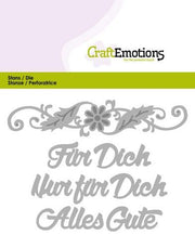 CraftEmotions Die Text - Für dich (DE) Card 11x9cm (115633/0418) (AFGEPRIJSD)