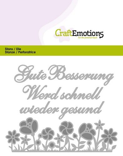 CraftEmotions Die Text - Gute Besserung (DE) Card 11x9cm (115633/0409) (AFGEPRIJSD)