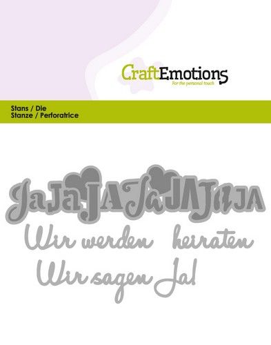 CraftEmotions Die Text - Wir werden heiraten (DE) Card 11x9cm (115633/0413) (AFGEPRIJSD)