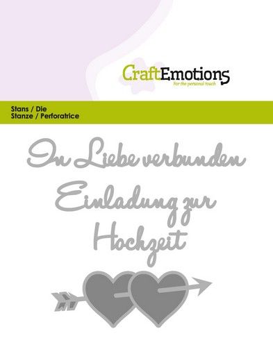 CraftEmotions Die Text - In Liebe verbunden (DE) Card 11x9cm (115633/0414) (AFGEPRIJSD)