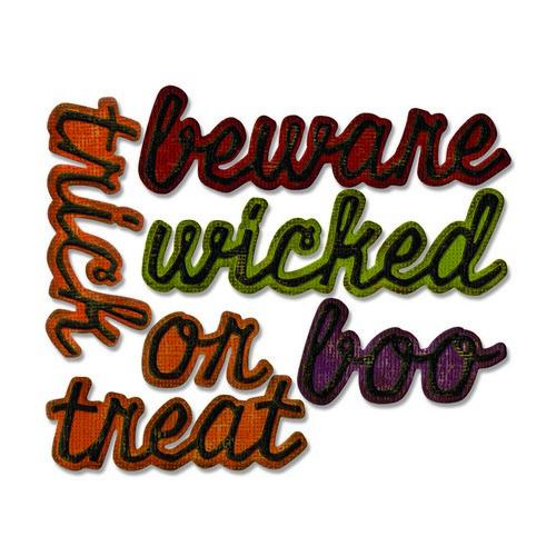 Sizzix Thinlits Die set - Shadow Script Halloween 12PK - Tim Holtz (663093) (AFGEPRIJSD)