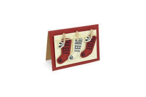 Sizzix Framelits Die Set w/stamp - Fairisle Stocking 2PK (662166) (AFGEPRIJSD)