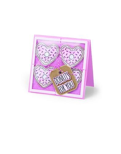 Sizzix Framelits Die Set 6PK w/stamps Donuts for You - Jen Long (662680) (AFGEPRIJSD)