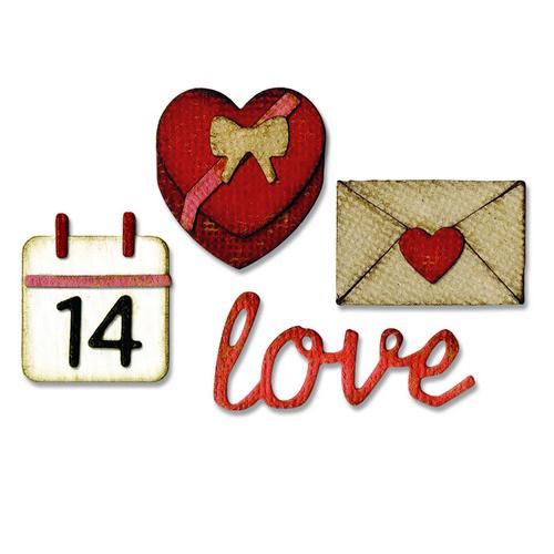 Sizzix Thinlits Dies w/ Embossing Folder - Love - Tim Holtz (662710) (AFGEPRIJSD)