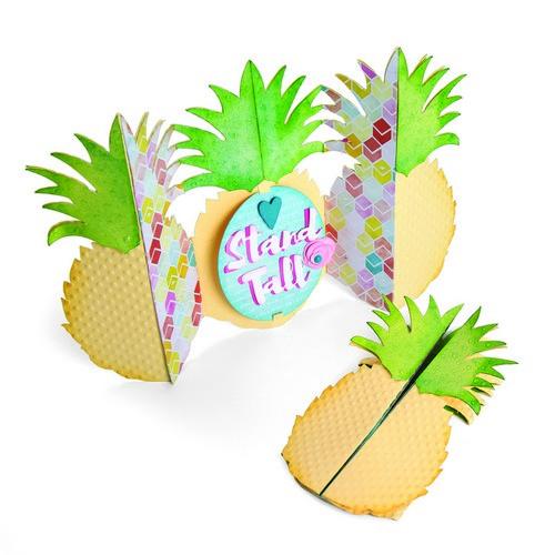 Sizzix Thinlits Die Set 10PK Card Pineapple Fold-a-Long - Jen Long (03-18) (662727) (AFGEPRIJSD)