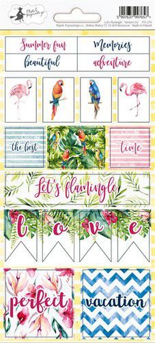 Piatek13 - Sticker sheet Let‘s flamingle 02 P13-279 10,5x23 cm