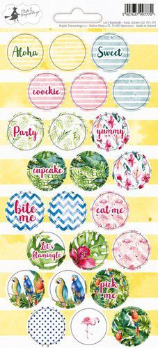 Piatek13 - Sticker sheet Party Let‘s flamingle 02 P13-291 10,5x23 cm