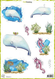 CraftEmotions Decoupage vellen Ocean 2 A4 170 grm Carla Creaties