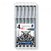 Staedtler pigment liner fineliner - box 6 st (4 + 2) (308 SB6P)