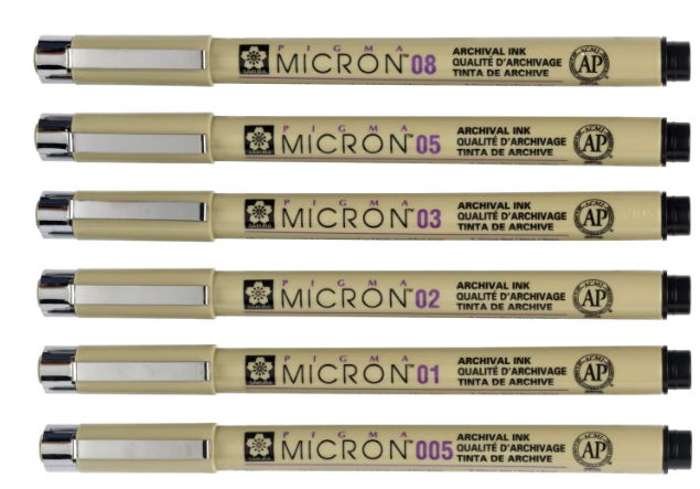 Sakura • Pigma Micron Fineliner Promotie Set 4+2 gratis