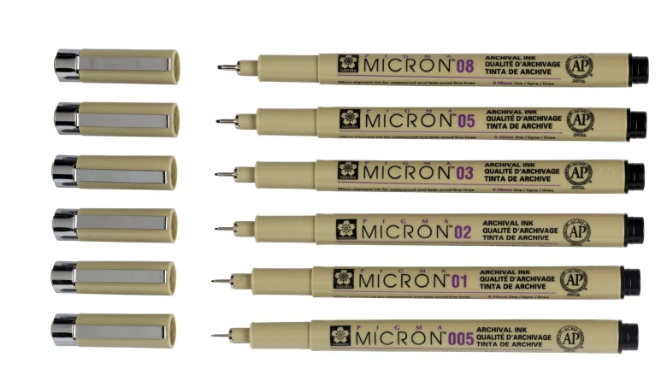 Sakura • Pigma Micron Fineliner Promotie Set 4+2 gratis