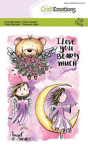 CraftEmotions clearstamps A6 - Angel & Bear 2 Carla Creaties (130501/1645) (AFGEPRIJSD)