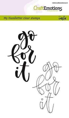 CraftEmotions clearstamps A6 - handletter - go for it (ENG) (130501/1801) (AFGEPRIJSD)