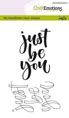 CraftEmotions clearstamps A6 - handletter -just be you (ENG) (130501/1802) (AFGEPRIJSD)