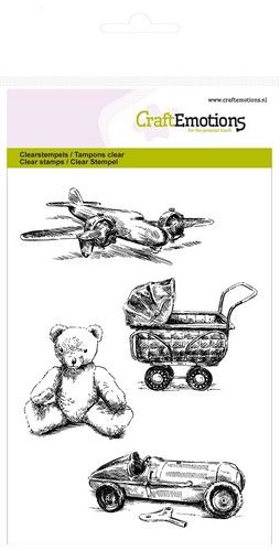 CraftEmotions clearstamps A6 - vintage kinderspeelgoed Lovely Baby  (130501/1245) (AFGEPRIJSD)