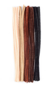 Vaessen Creative • Chenilledraden 6mm 50st. 30cm Bruin (1601-001)