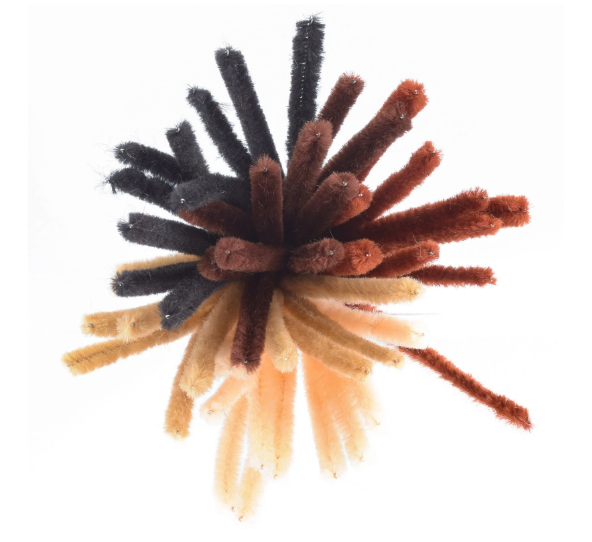 Vaessen Creative • Chenilledraden 6mm 50st. 30cm Bruin (1601-001)