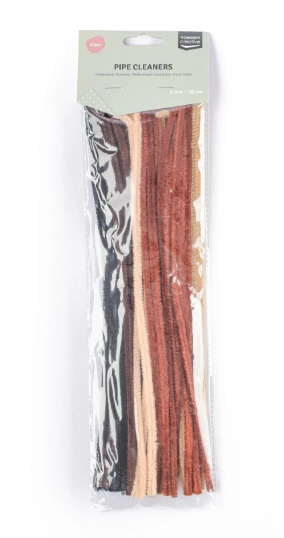 Vaessen Creative • Chenilledraden 6mm 50st. 30cm Bruin (1601-001)