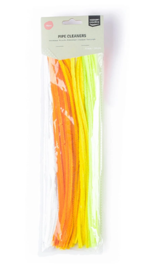 Vaessen Creative • Chenilledraden 6mm 50st. 30cm Geel (1601-007)