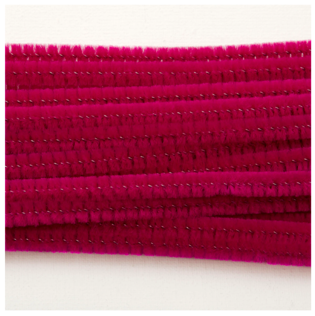 Vaessen Creative • Chenilledraden 6mm 25st. 30cm Fuchsia (1601-417)