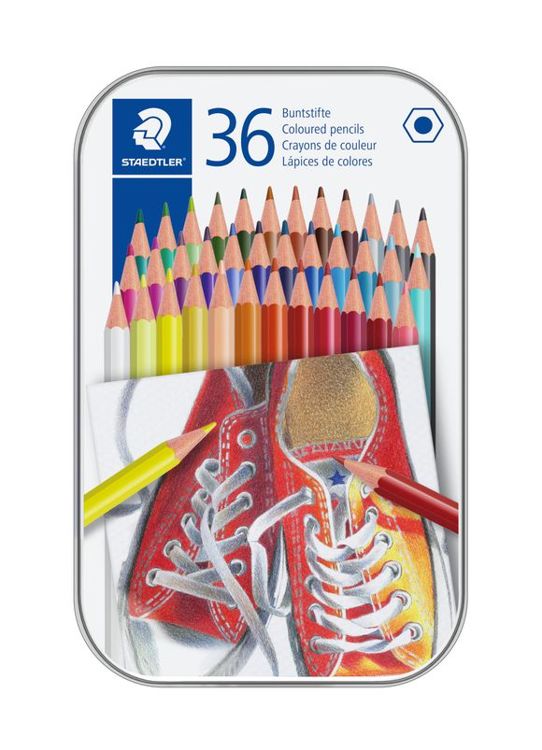 Houtvrij kleurpotlood - metalen etui 36 st (175 M36)