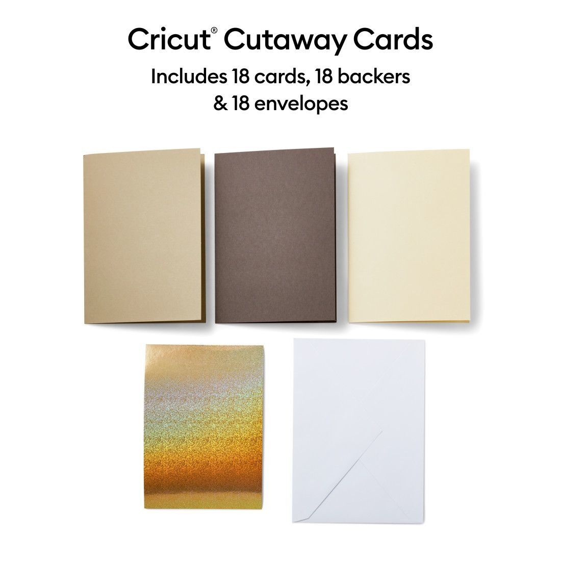 Cricut Cutaway Cards Neutrals Sampler (R10 18pcs) (2009485)