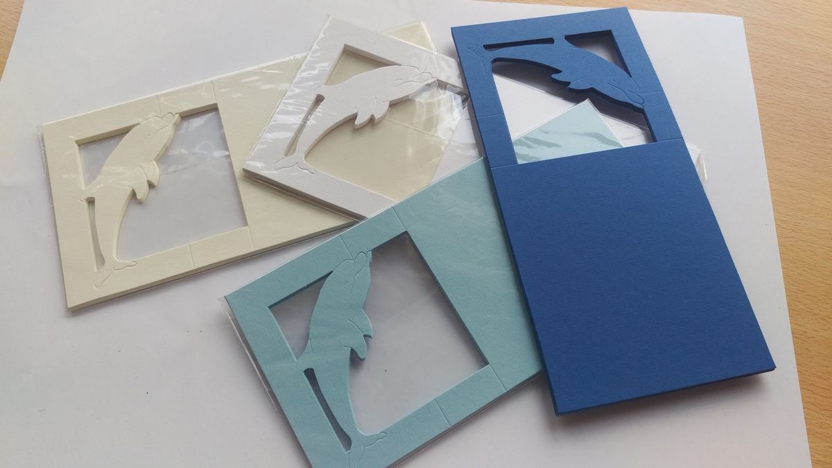 Passepartout kaarten Dolfijn Blauw (AFGEPRIJSD)