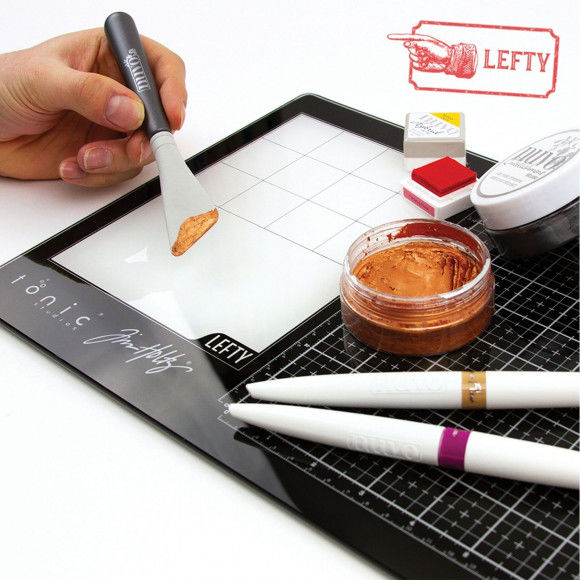 Tonic Studios Tools - Travel Glass media mat (40,0x26,0cm) Linkshandig 2632e Tim Holtz