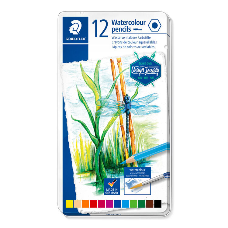 aquarel kleurpotloden - metalen etui 12 st DJ (14610C M12)