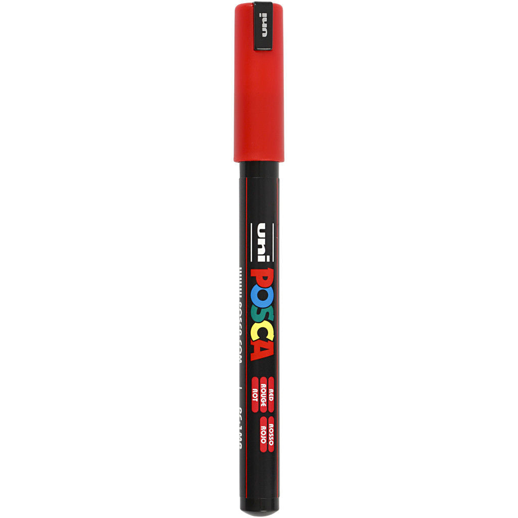 Uni Posca Verfmarker - lijndikte: 0,7 mm - PC-1MR - Rood - 15