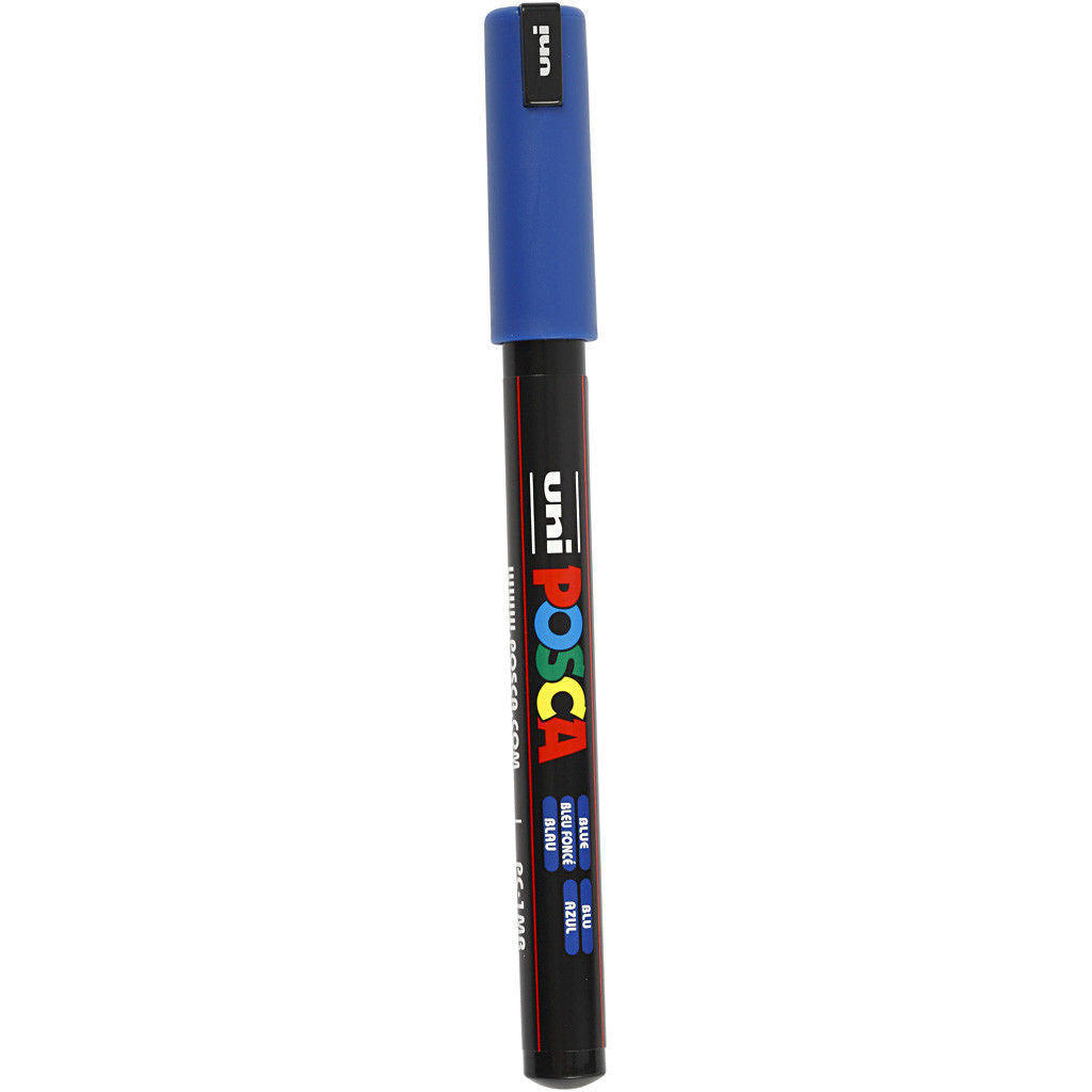 Uni Posca Verfmarker - lijndikte: 0,7 mm - PC-1MR - Donker Blauw - 33