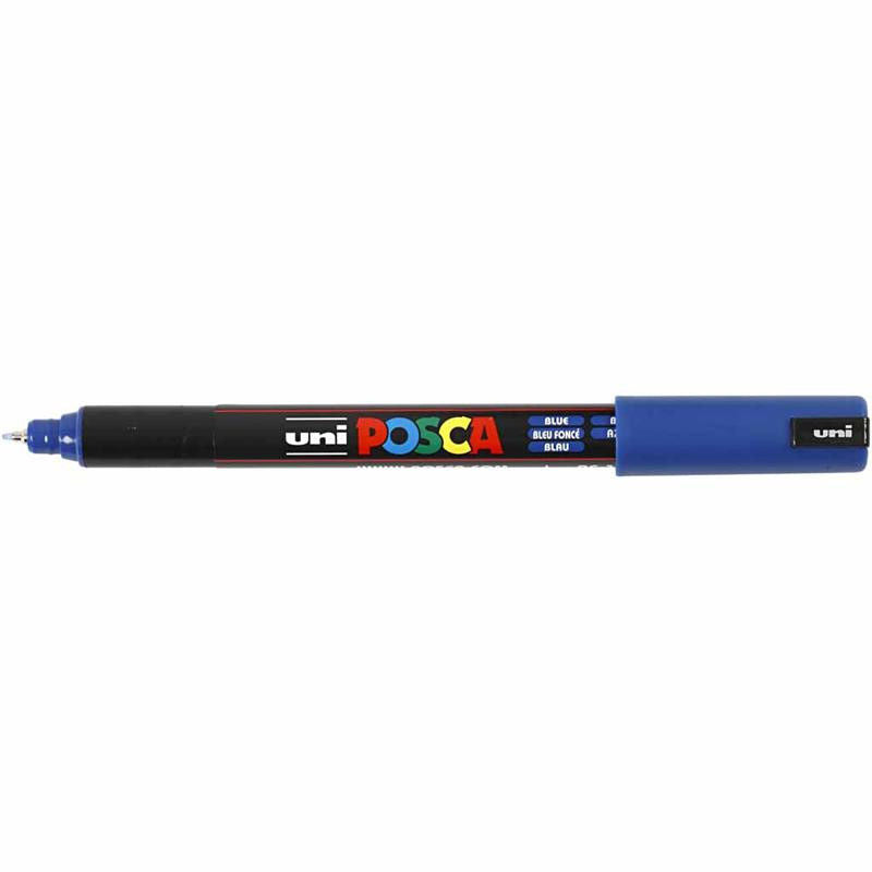 Uni Posca Verfmarker - lijndikte: 0,7 mm - PC-1MR - Donker Blauw - 33