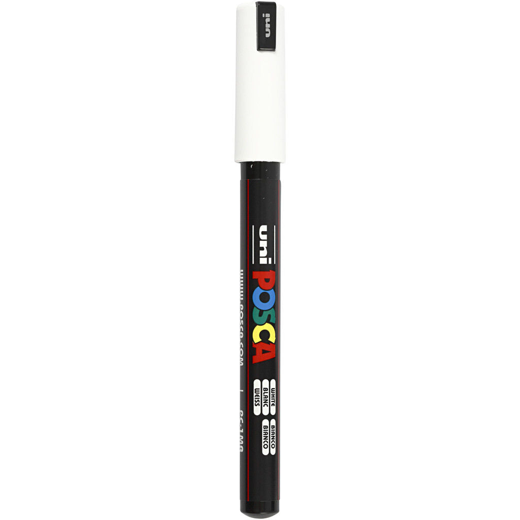 Uni Posca Verfmarker - lijndikte: 0,7 mm - PC-1MR - Wit - 01