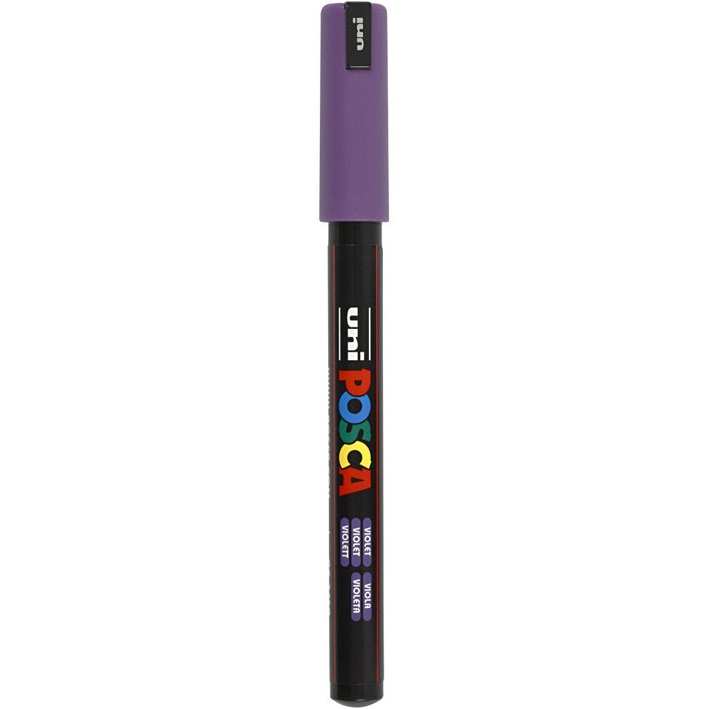 Uni Posca Verfmarker - lijndikte: 0,7 mm - PC-1MR - Paars - 12