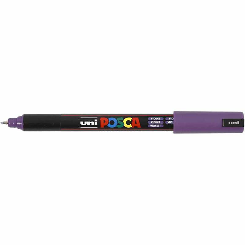 Uni Posca Verfmarker - lijndikte: 0,7 mm - PC-1MR - Paars - 12