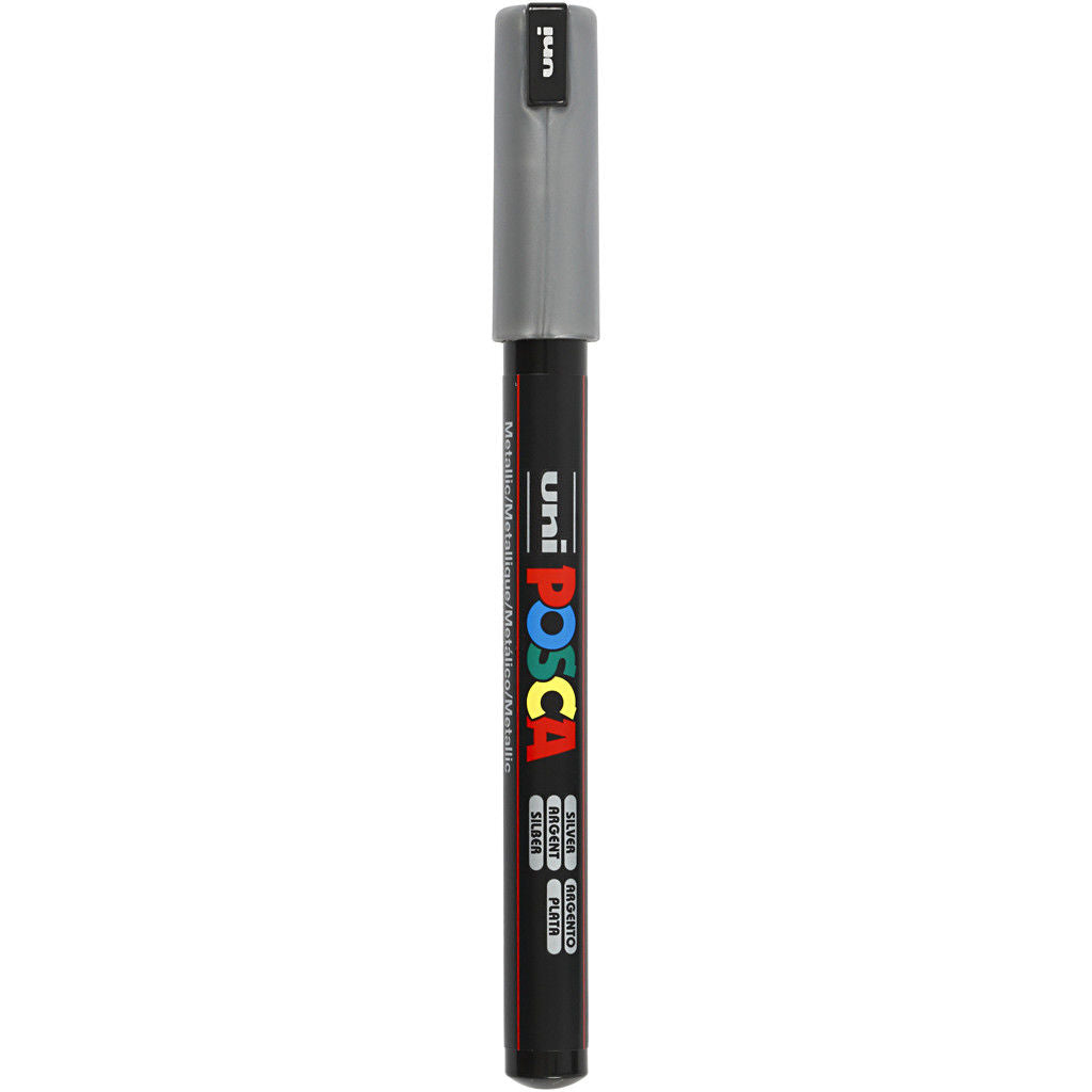 Uni Posca Verfmarker - lijndikte: 0,7 mm - PC-1MR - Zilver - 26
