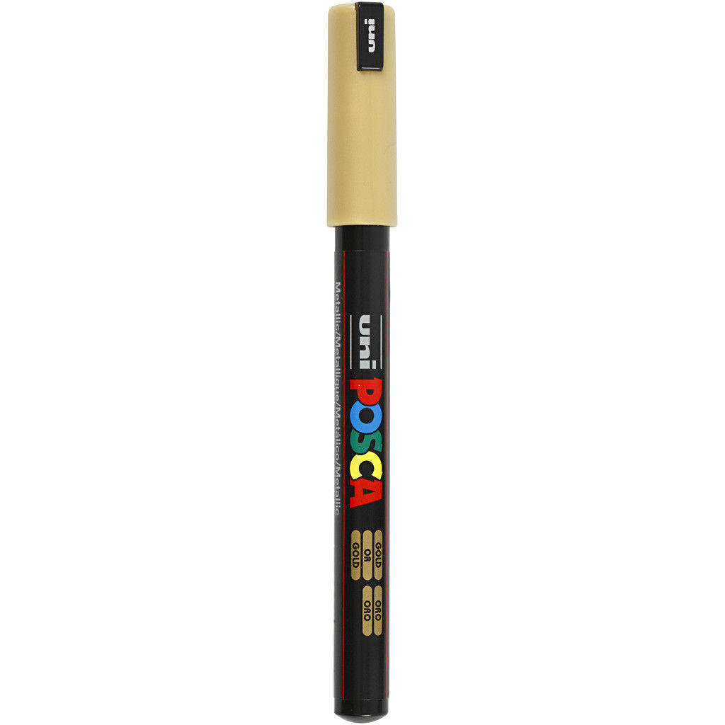 Uni Posca Verfmarker - lijndikte: 0,7 mm - PC-1MR - Goud - 25