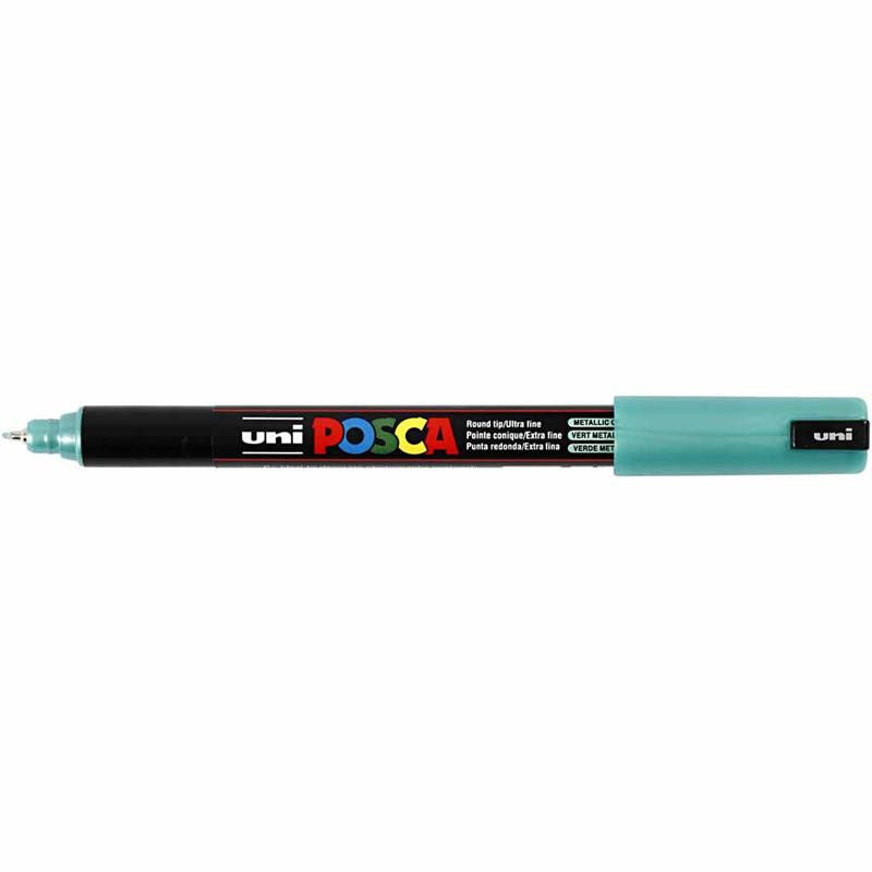 Uni Posca Verfmarker - lijndikte: 0,7 mm - PC-1MR - Metallic Groen - M06