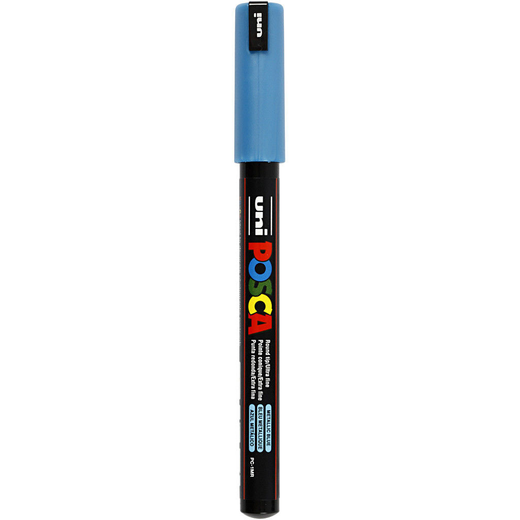 Uni Posca Verfmarker - lijndikte: 0,7 mm - PC-1MR - Metallic Blauw - M33