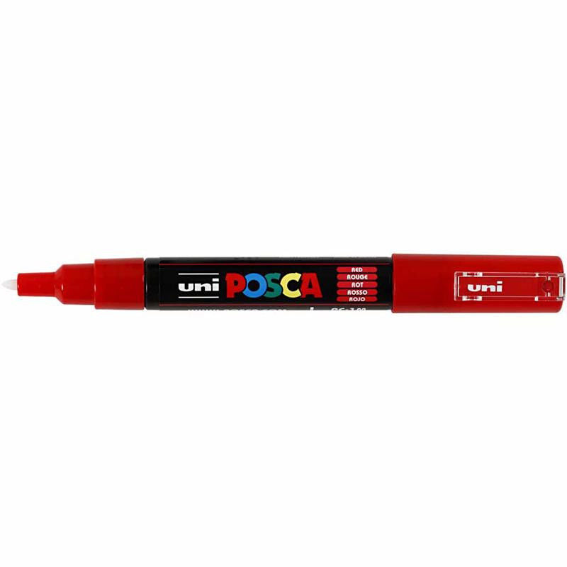 Uni Posca Verfmarker - lijndikte: 0,7 mm - PC-1MC - Rood - 15