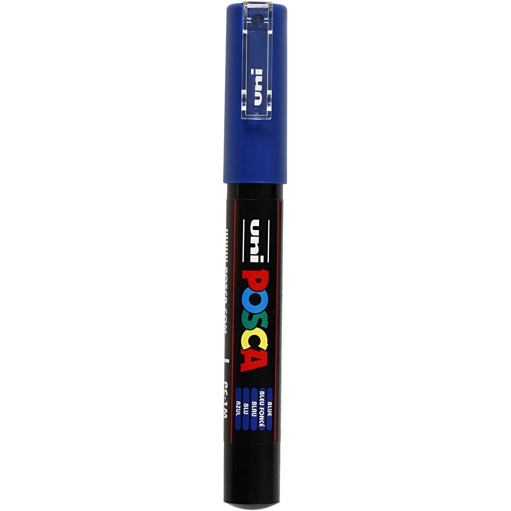 Uni Posca Verfmarker - lijndikte: 0,7 mm - PC-1MC - Donkerblauw - 33